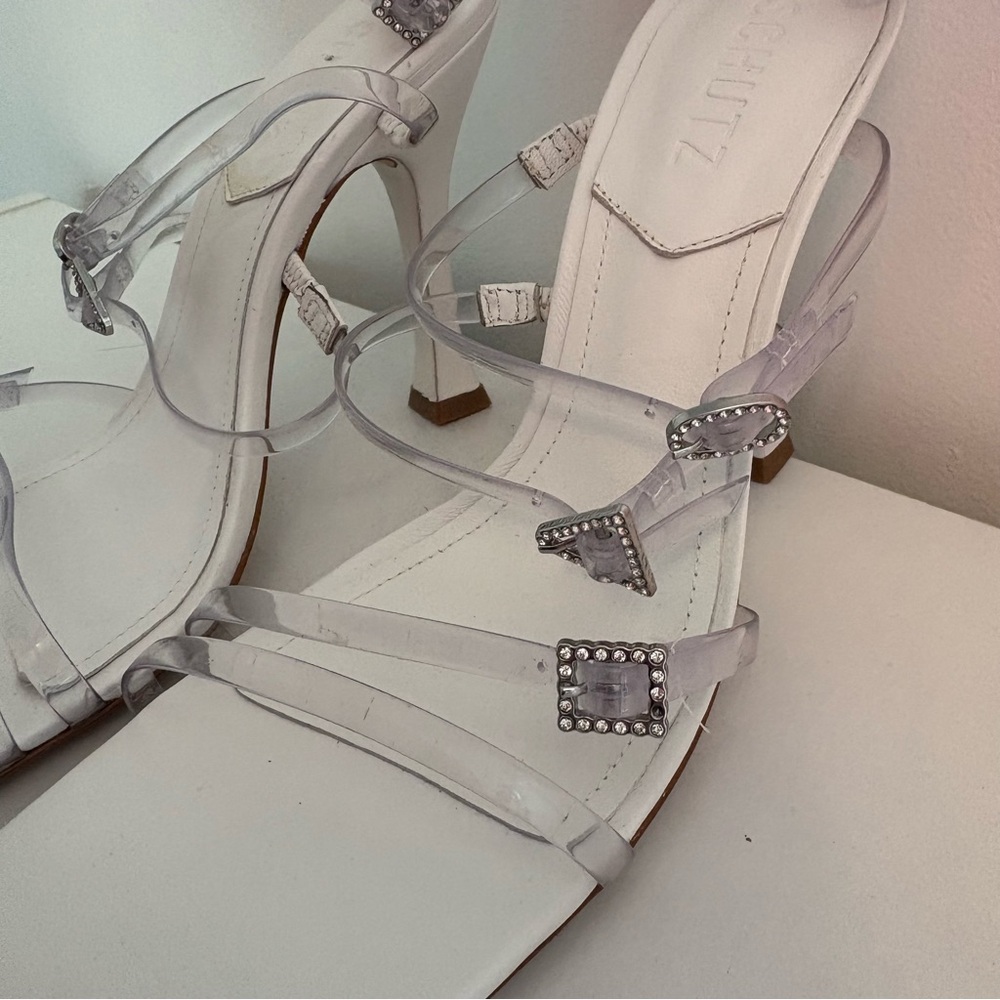 SCHUTZ | White Strappy High Heel Sandals - Picture 7 of 13